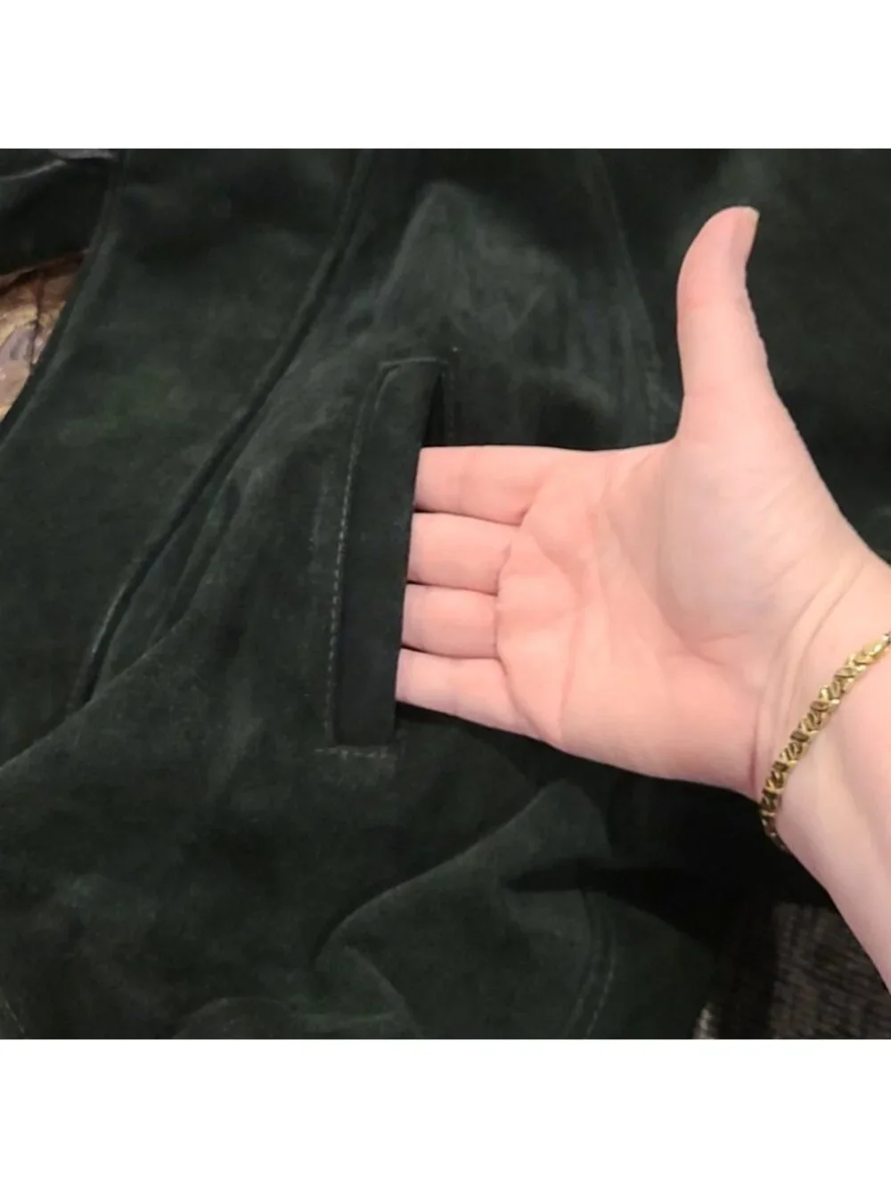 Vera pelle vintage emerald green heavy suede coat